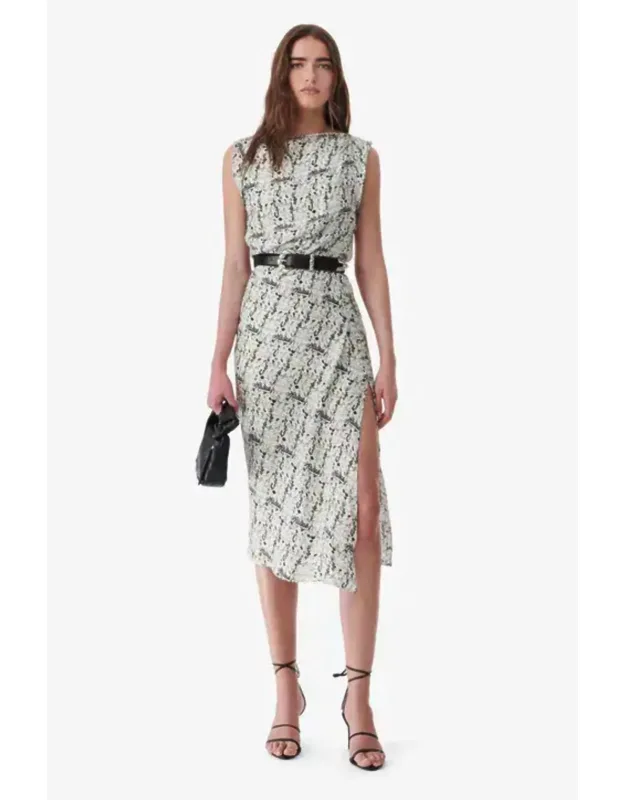 Printed Silk Long Dress