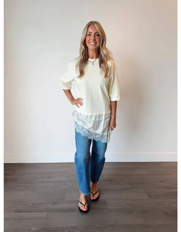 Asymmetrical Lace Tee