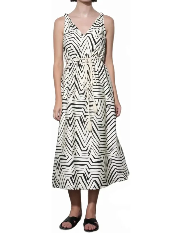 Side Cut Out Knotted Strap Midi Dress