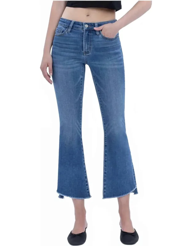 Alison Mid Rise Cropped Flare Jeans