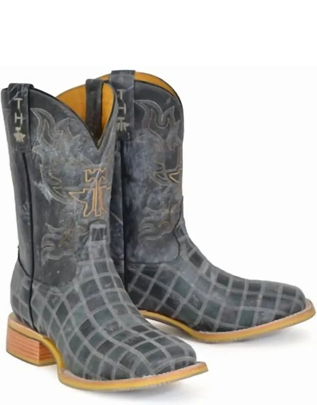 King Of Clubs Patchwork Boots