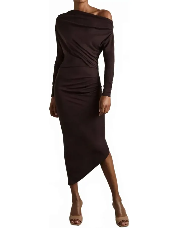 Fleur Off-shoulder Ruched Jersey Dress