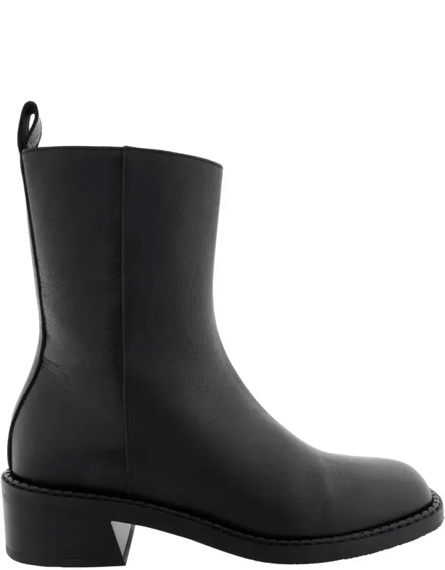 Austine Block Heel Leather Boots