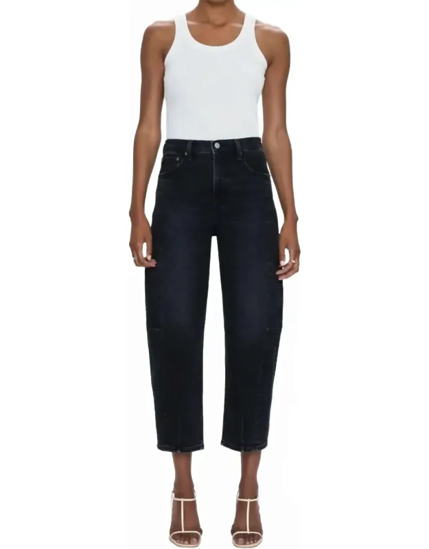 Eli High Rise Barrel Jeans - Relaxed Fit, Pull-on Closure