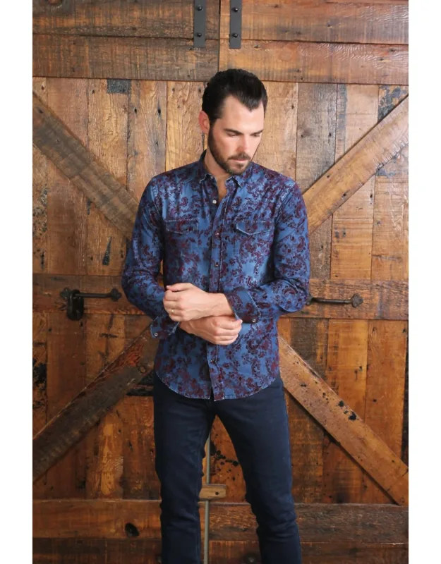Denim Shirt With Flocking