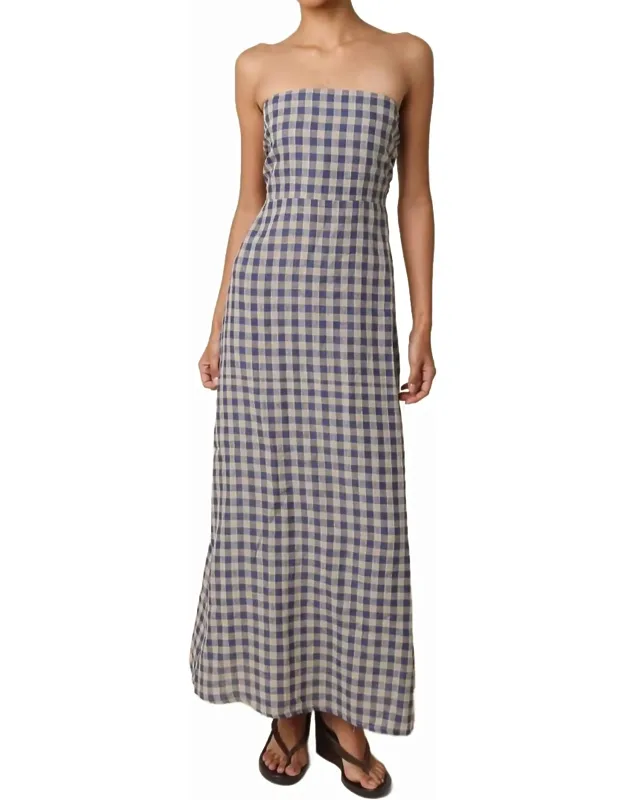 Mollie Gingham Linen Dress