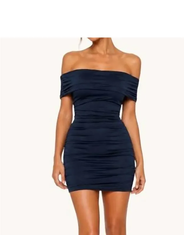 Off Shoulder Ruched Mini Dress