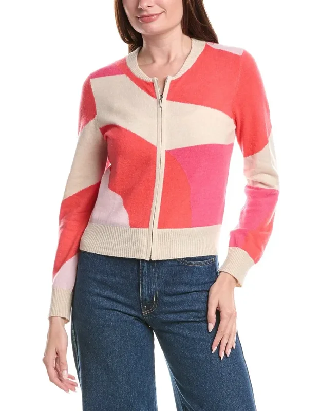 Kali Geo Intarsia Cashmere Bomber Jacket