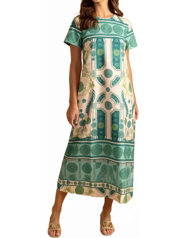 Ellie Midi Dress - Boho Chic Flair, Cap Sleeves