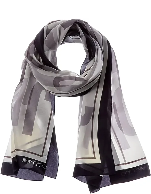 Logo Silk Scarf - 100% Silk, Measures 68cm X 180cm