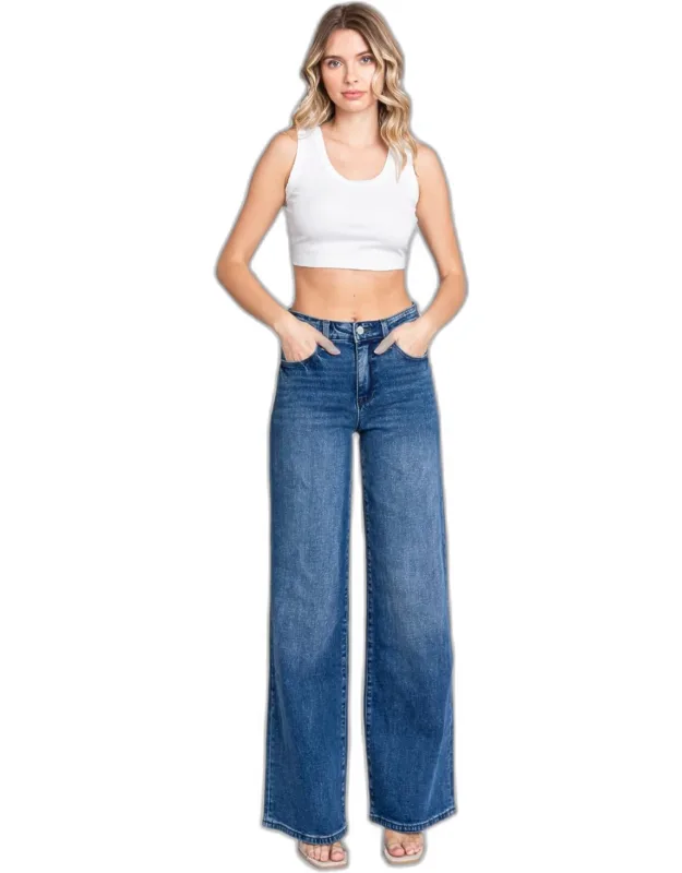 High Rise Wide Leg Denim Jeans