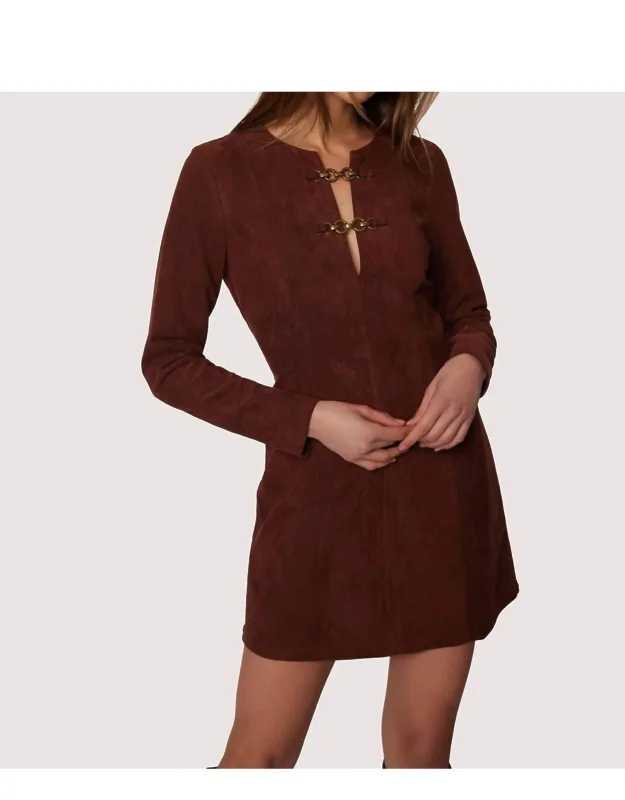 Suede Long Sleeve Mini Dress