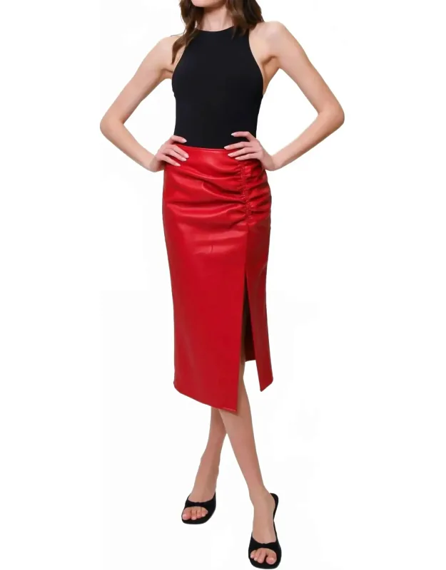 Ruched Midi Skirt