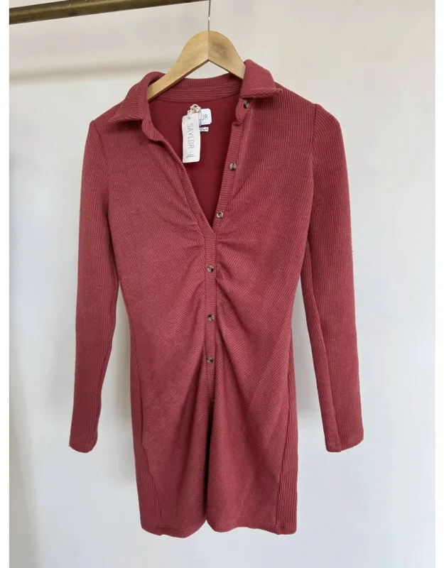 Meliah Cut Sew Rib Knit Mini Dress