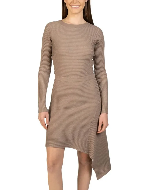 Asymmetrical Knit Sweater Dress