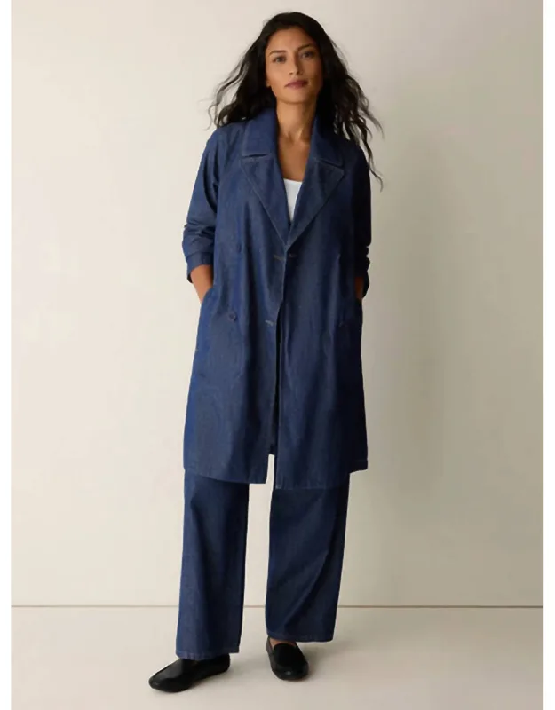 Double Breasted Denim Trench Coat