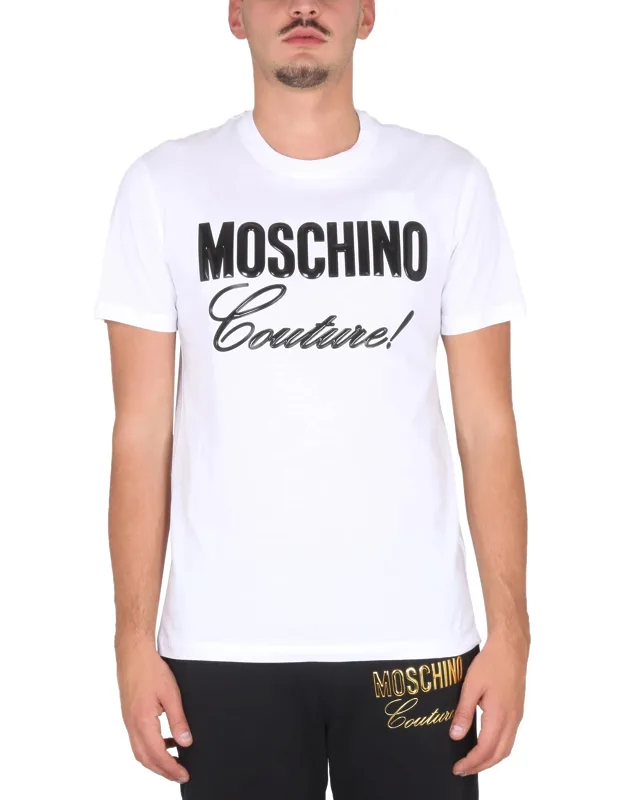 Crewneck T-shirt With Front Logo Print And Regular Fit