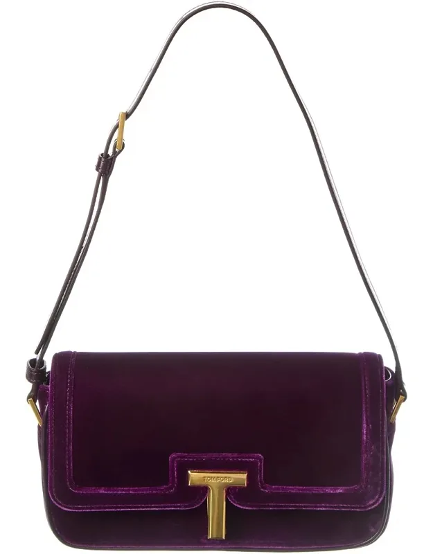 Leather & Velvet Shoulder Bag