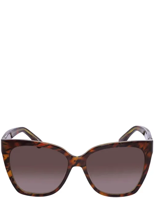 Brown Gradient Rectangular Sunglasses