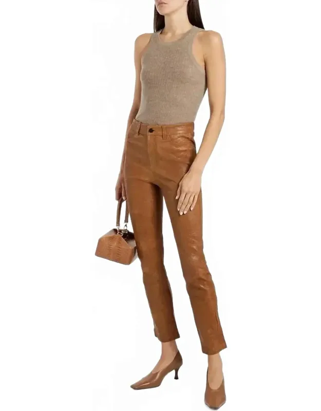 Cindy Leather Slim Leg Pants