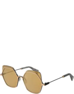 Gold Stainless Steel Sunglasses