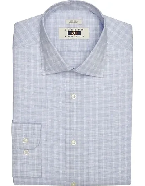 Modern Fit Plaid Spread Collar Dress Shirt
