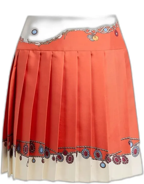 Printed Silk Twill Skirt