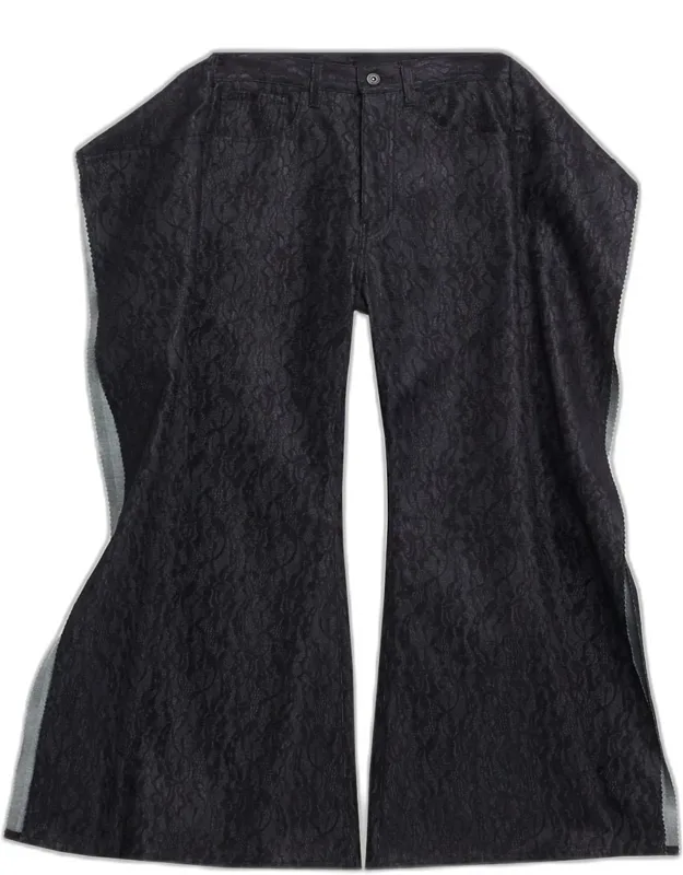 Floral Jacquard Wide-leg Pants
