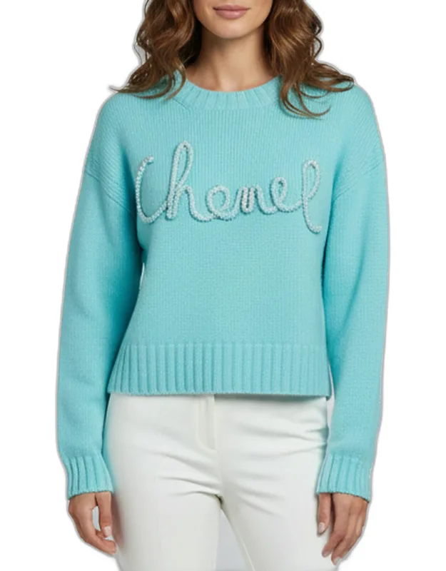 Logo Embellished Cropped Sweater