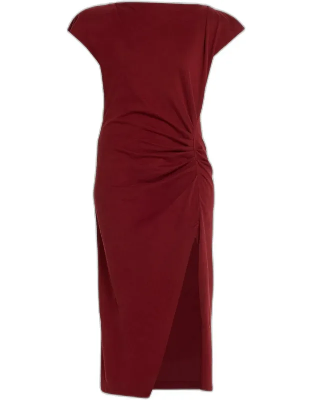 Ruched Cotton Jersey Dress