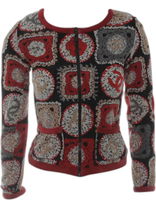 Sport Line Cc Printed Zip Cardigan