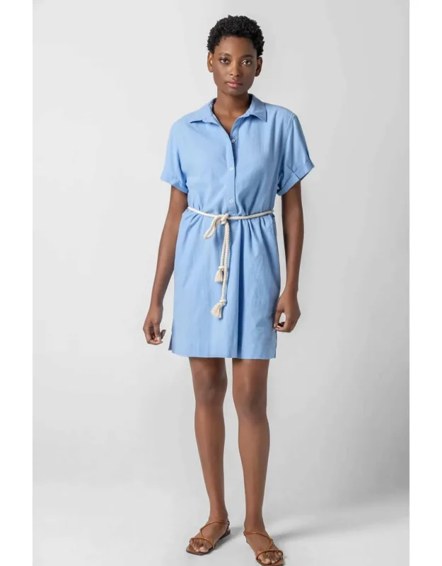 Half Placket Shirt Dress