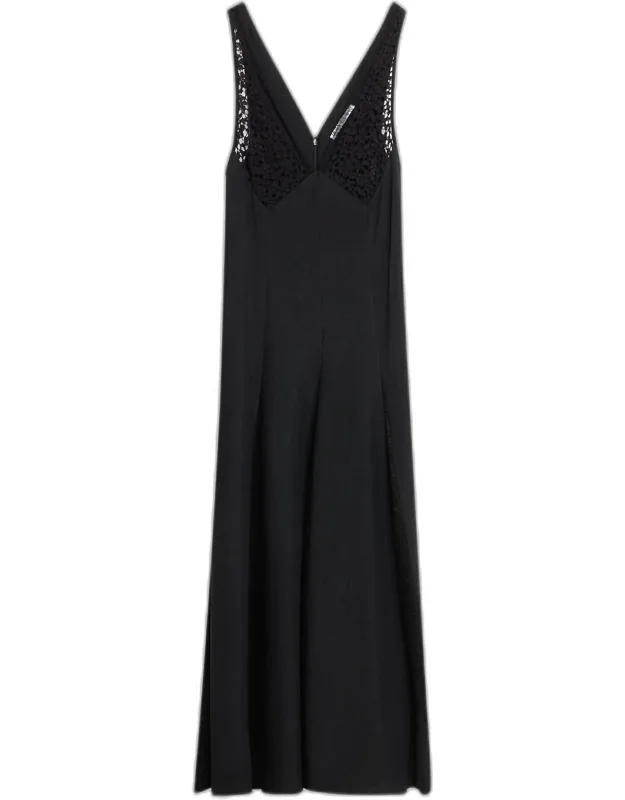 V-neck Lace Midi Dress