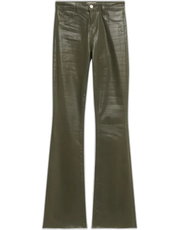 Ruth High-rise Coated Straight Raw Hem Jeans