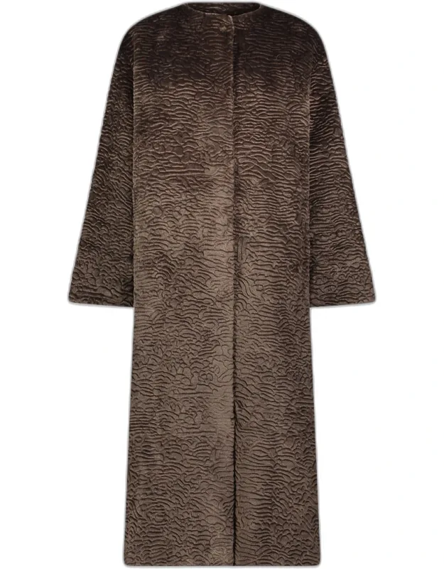 Textured Faux Shearling Coat