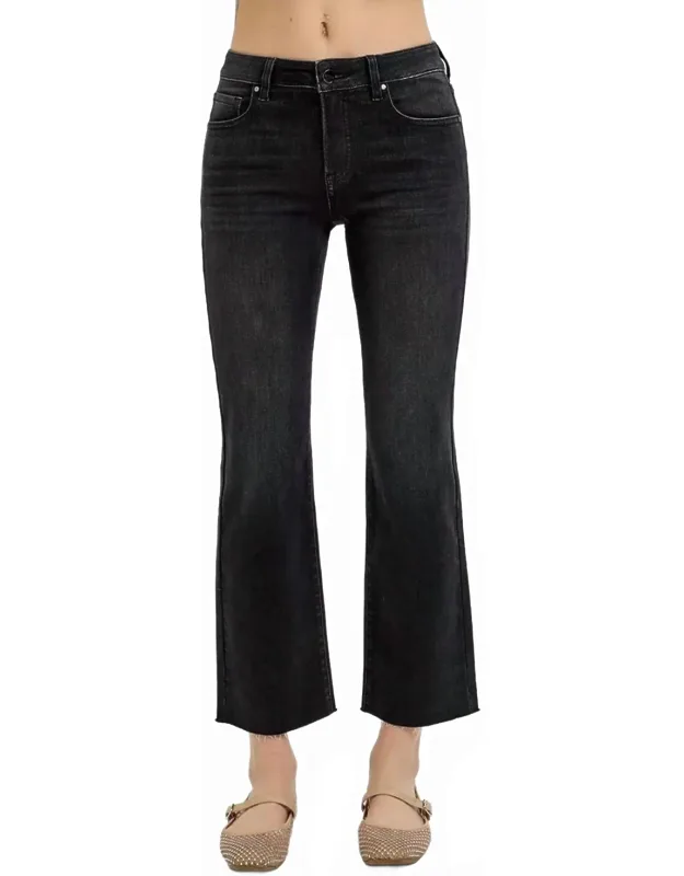 Mid Rise Tummy Control Crop Straight Jeans
