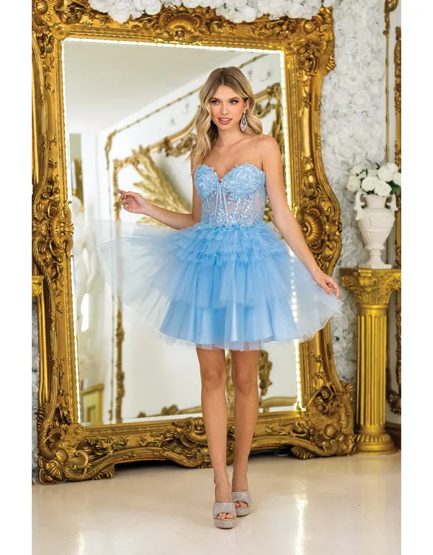 Playful Mini Homecoming Dress With Beaded Bodice And Delicate Spaghetti Straps, Featuring A Layered Tulle Skirt For A Fun And Flirty Look
