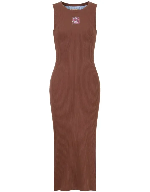 Frame Cotton Ribbed Midi Dress