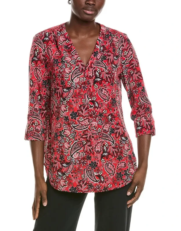 3/4-sleeve V-neck Tunic