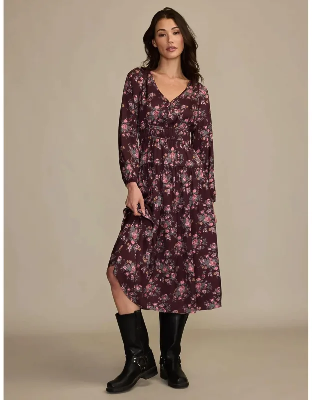 Long Sleeve Floral Midi Dress