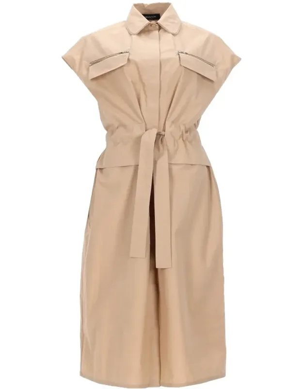 Belted Gathered Waist Dress