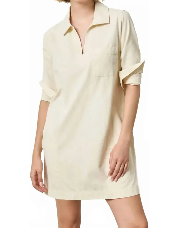 Split Neck Collared Dress