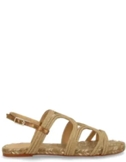 Cotton Woven Flat Sandals