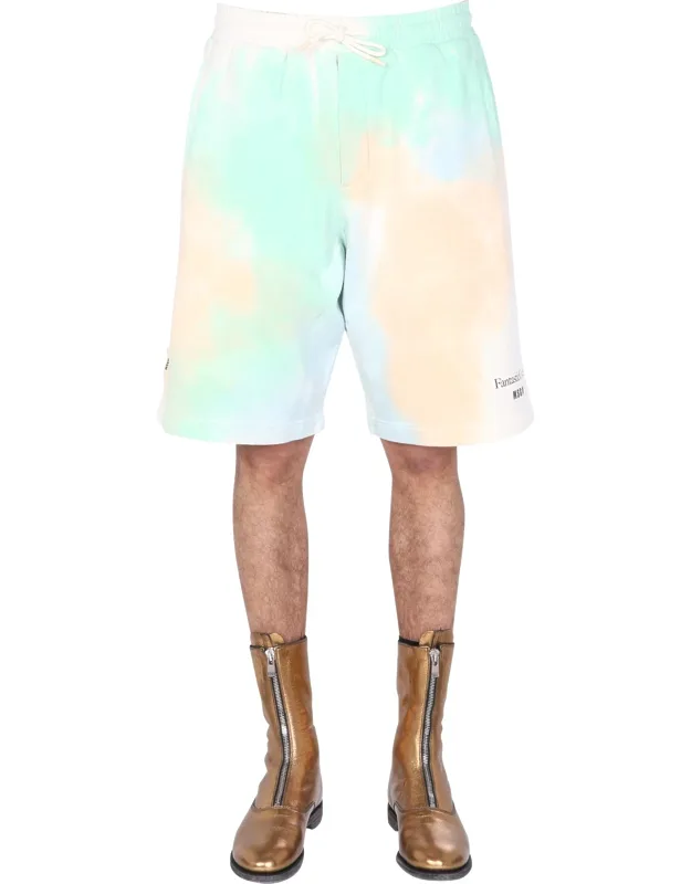Tie Dye Pattern Bermuda Shorts