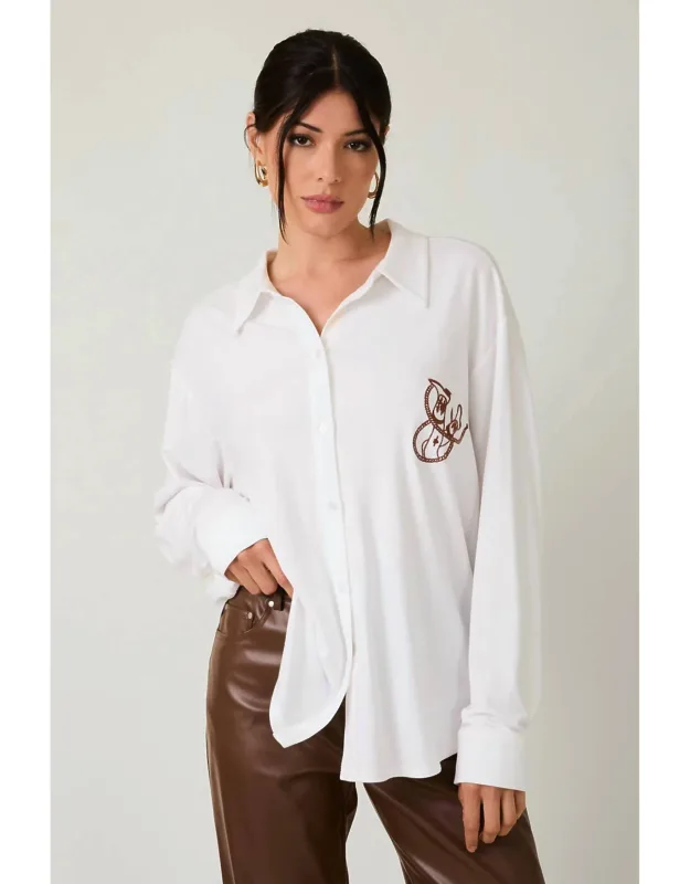 Embroidered Button Down Shirt