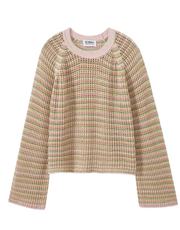 Casey Multi Color Open Stitch Pullover