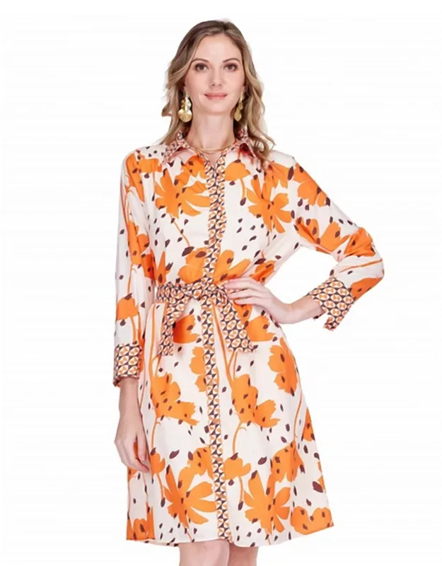 Contrast Midi Shirtdress