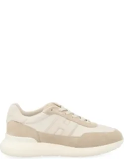 Smooth Suede Panel Calfskin Sneakers