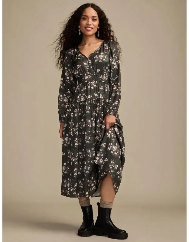 Long Sleeve Floral Midi Dress