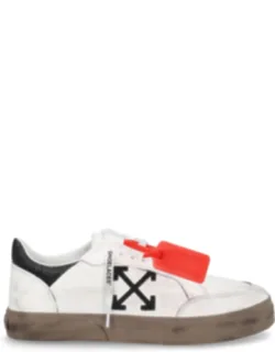 Vulcanized Leather Distressed Arrow Sneakers